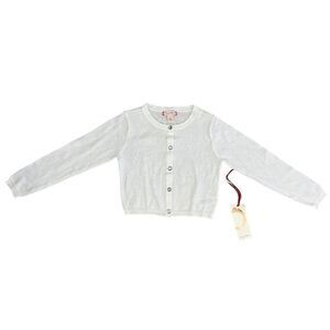Ruby & Bloom Girls Button-Up Long Sleeve Cardigan Sweater White Size 4